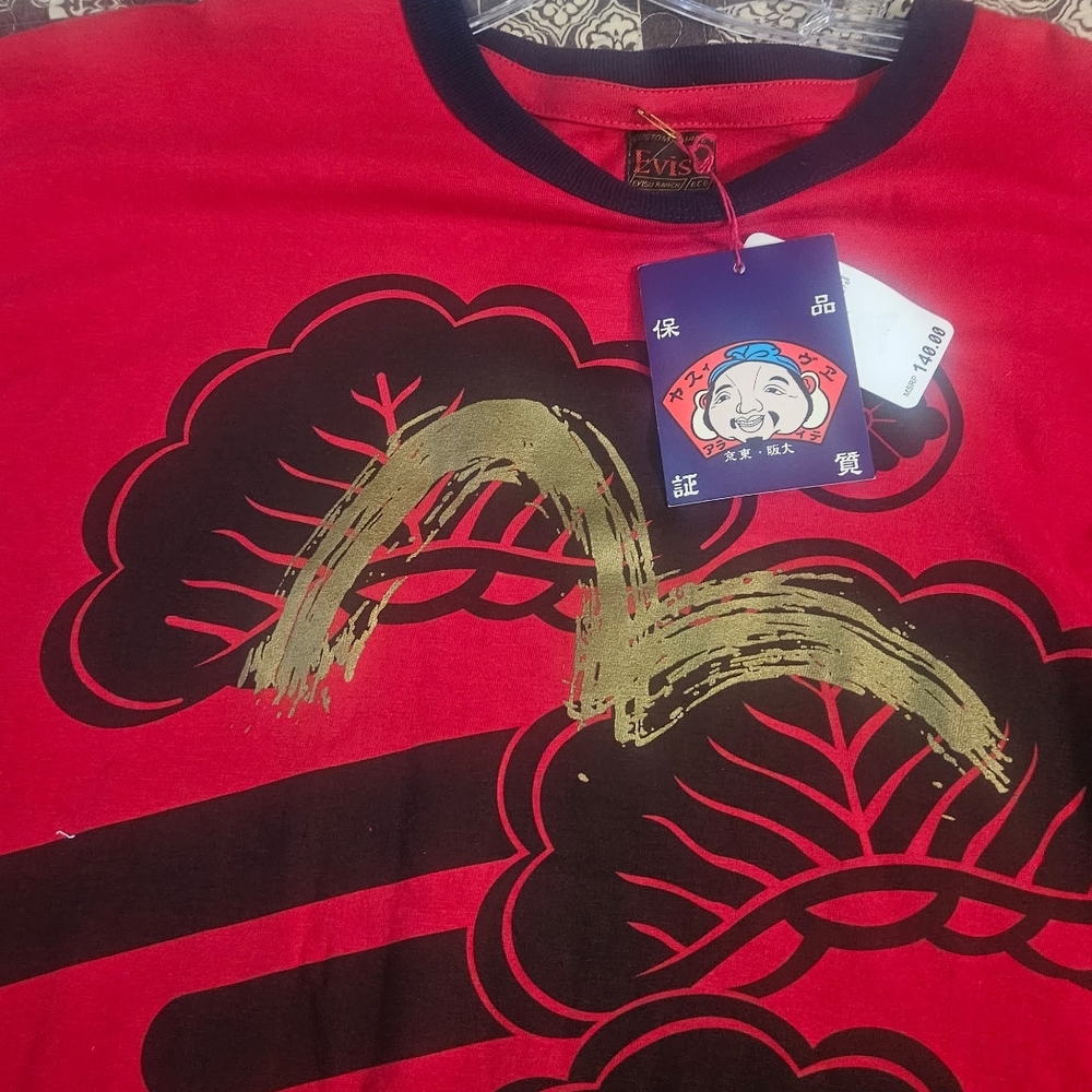 Evisu Kids Red and Gold Graphic Tee